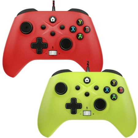 Bonadget 2 Pack Wired Xbox Controller 9.8Ft,Games Controller Compatible with Xbox One,Xbox Series X/S,Xbox One S/X,PC and Steam with Turbo/Macro Function,Adjustable Volume