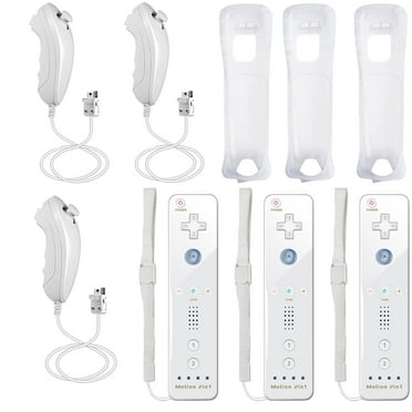 Bonadget 3 Packs Nintendo Wii Games Controllers, Remote Controller for Nintendo Wii/Wii U with Motion Plus, Nintendo Wii Controller & Nunchuck & Silicone Case & Wrist Strap (Christmas Gifts)