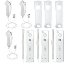Bonadget 3 Packs Nintendo Wii Games Controllers, Remote Controller for Nintendo Wii/Wii U with Motion Plus, Nintendo Wii Controller & Nunchuck & Silicone Case & Wrist Strap (Christmas Gifts)