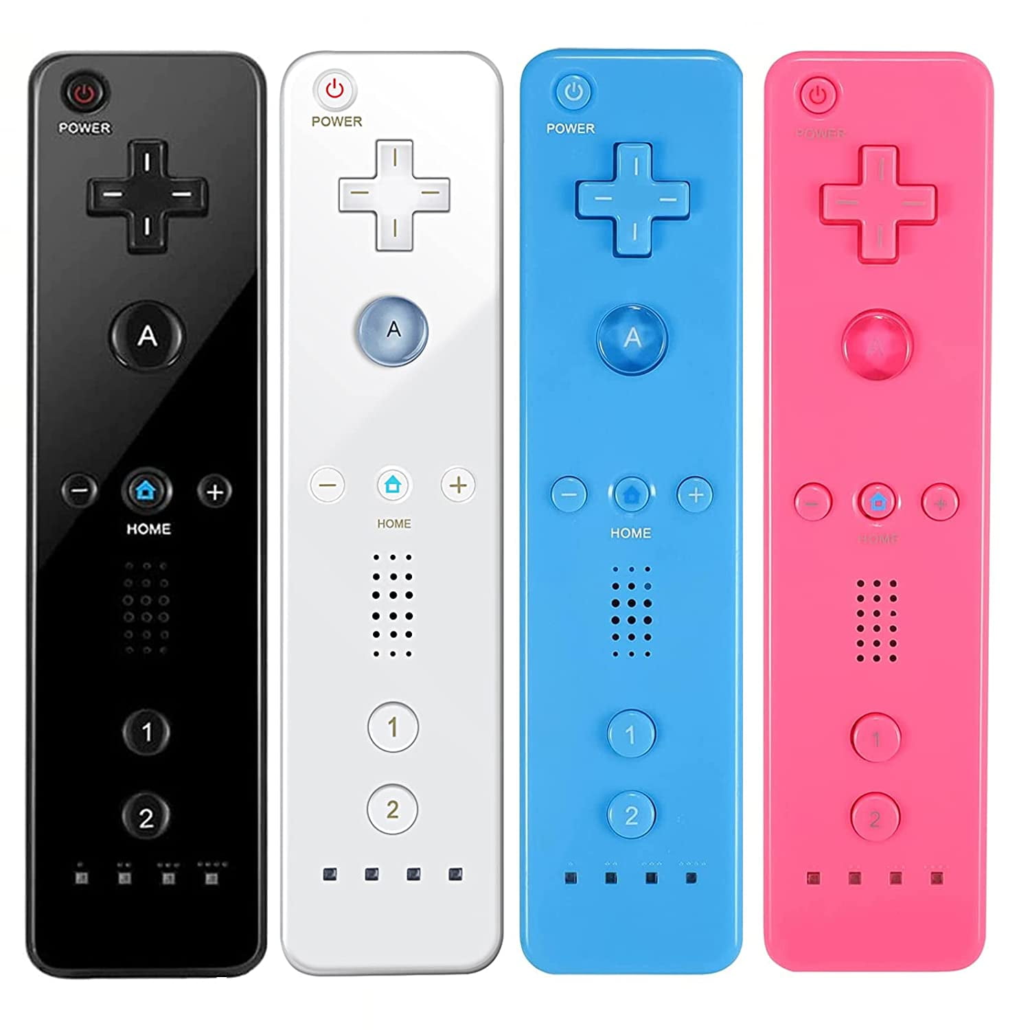 Bonadget 4 Pack Wii Remote Controller, Wii Games Wireless Controller for Nintendo Wii/WIi U Console, Wii Controller Built in 2 in 1 Motion Plus with Case & Wrist Strap