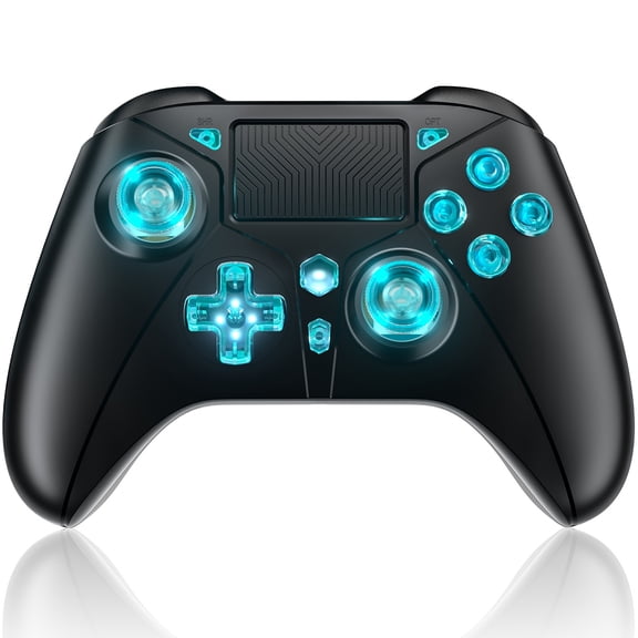Bonadget P4 Controller Wireless, Remote Controller Compatible with P4/Slim/Pro/PC, with USB Cable/1000mAh Battery/Dual Vibration/6-Axis/3.5mm Audio Jack/Multi Touch Pad/Share Button