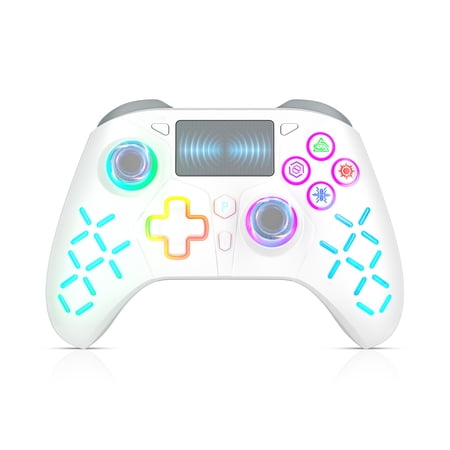 Bonadget P4 Controller Wireless, RGB Light /1000mAh Battery/Dual Vibration/6-Axis Motion Control/3.5mm Audio Jack/Multi Touch Pad/Share Button,Compatible with P4/Slim/Pro/PC