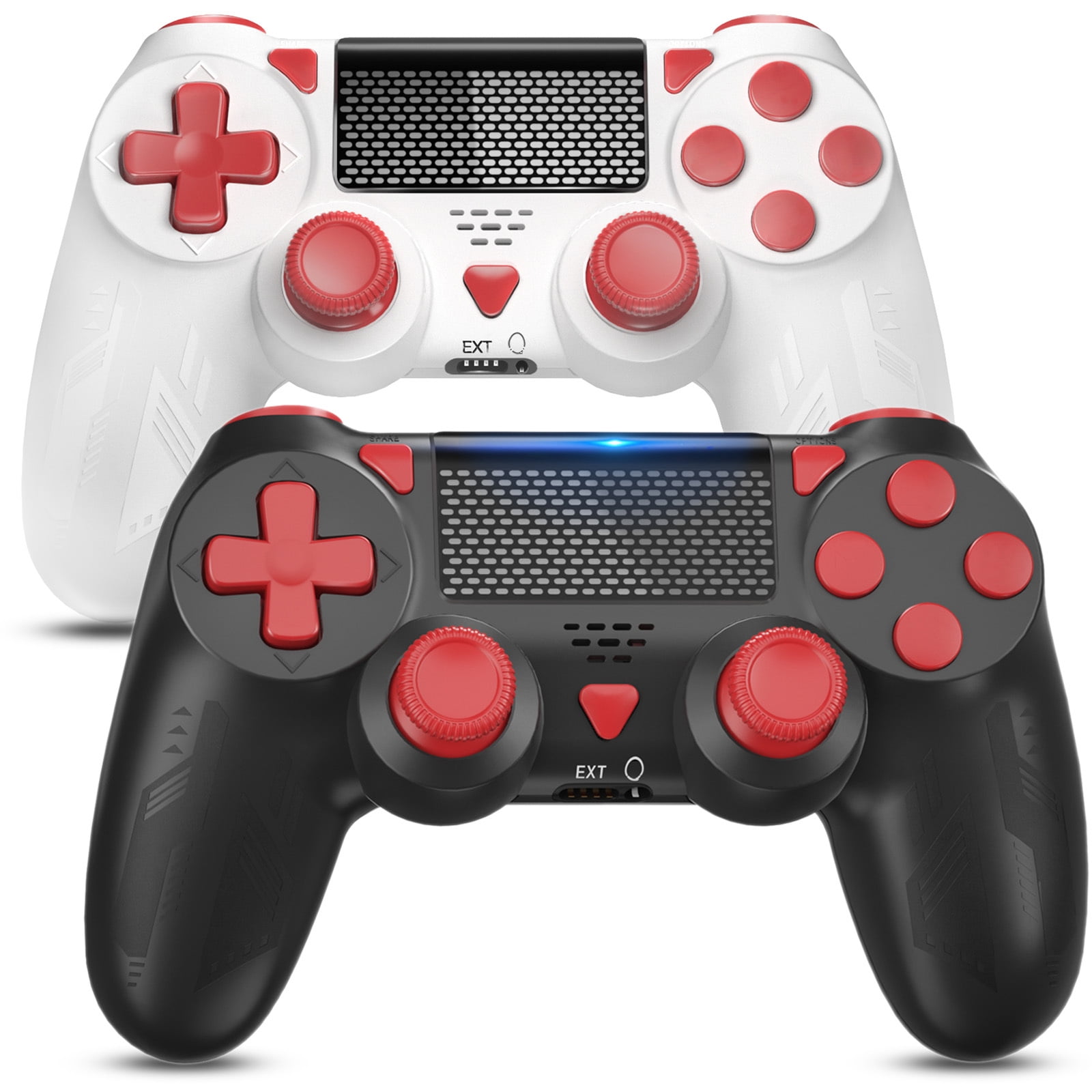 Accepteret Meget rart godt Hovedsagelig Bonadget Wireless Controller for PS4, with USB Cable/1000mAh Battery/Dual  Vibration/6-Axis Motion Control/3.5mm Audio Jack/Multi Touch Pad/Share  Button, PS4 Controller Compatible with PS4/Slim/Pro/PC - Walmart.com