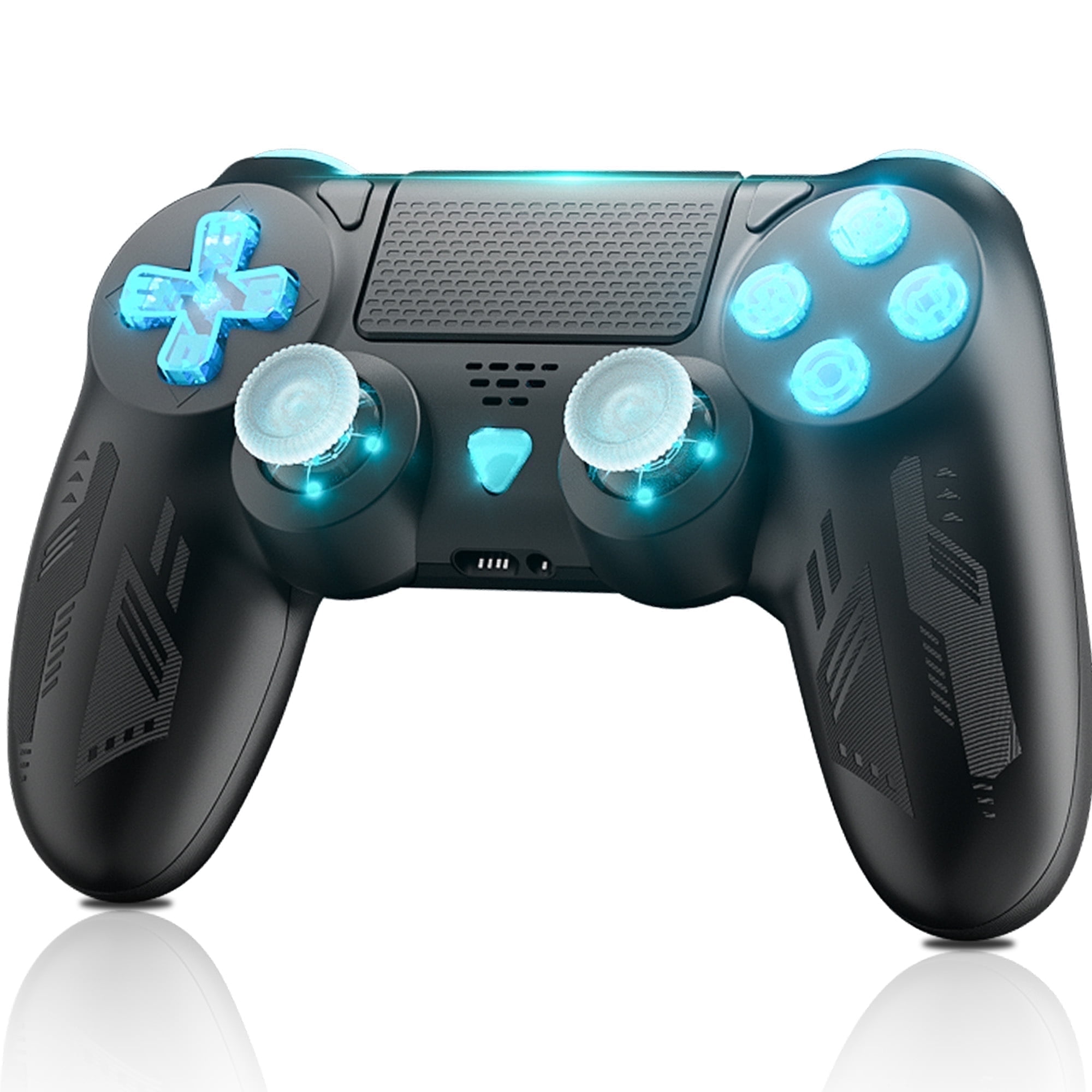 MISSNOW Wireless Controller for PS4,with Custom LED Light - Compatible with Playstation 4/Slim/Pro, for Remote Joystick Ps4 Support Turbo/Dual Vibration/6-Axis Motion Sensor/ Touch Pad