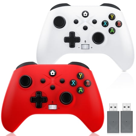 Bonadget Wireless Xbox Controller 2 Packs, Compatible with Xbox One S/X, Xbox Series S/X Gaming Gamepad, Remote Joypad with 2.4G Wireless Adapter Perfect for FPS Games