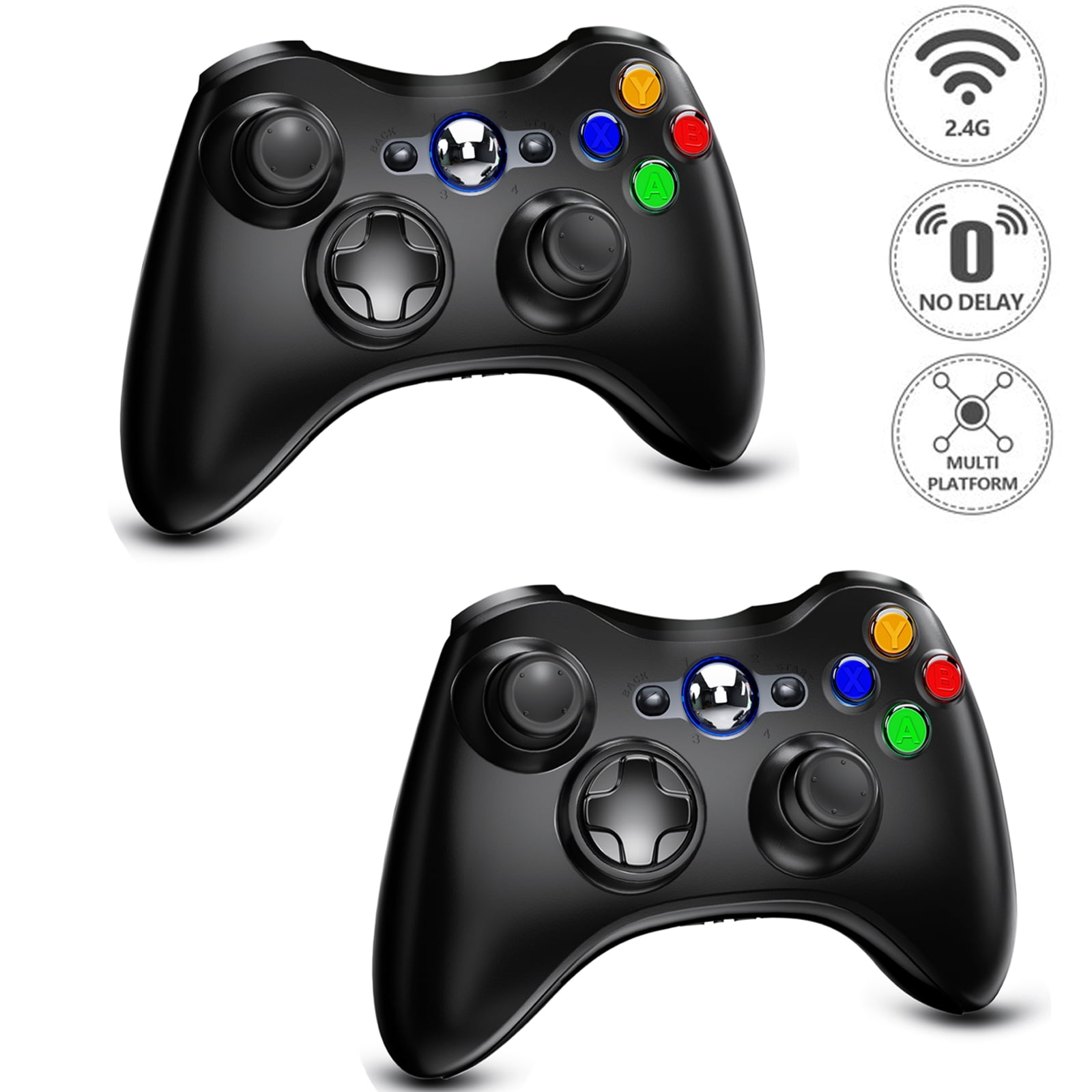 Bonadget Xbox 360 Controller, Wireless Controller for Xbox 360, 2.4GHZ Game  Joystick Controller Gamepad Remote Compatible with Xbox 360/360 Slim, PC