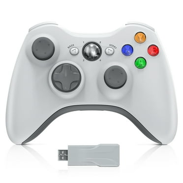 Bonadget Xbox 360 Controller, Wireless Controller for Xbox 360, 2.4GHZ Game Joystick Controller Gamepad Remote Compatible with Xbox 360/360 Slim, PC Windows 7, 8, 10, White, 1Pack