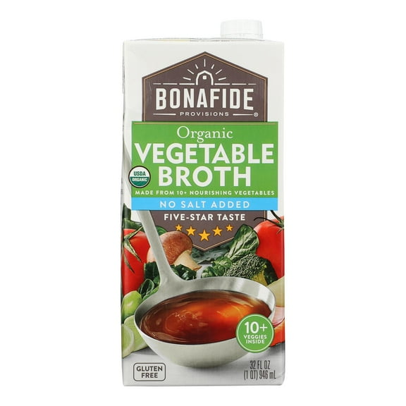 Bonafide Provisions - Broth - Vegetable No Salt - 32 OZ - Case of 6