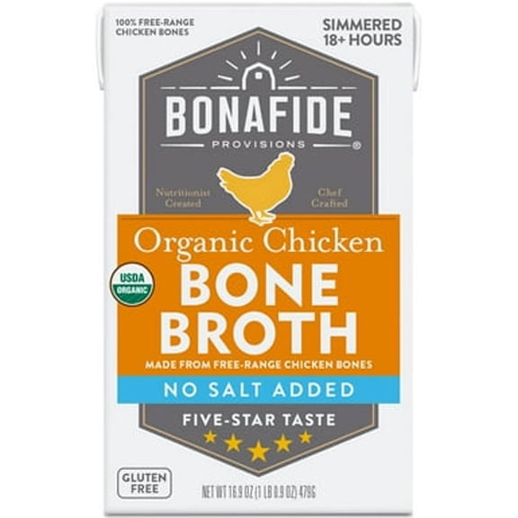 Bonafide Provisions Organic No Salt Added Chicken Bone Broth
