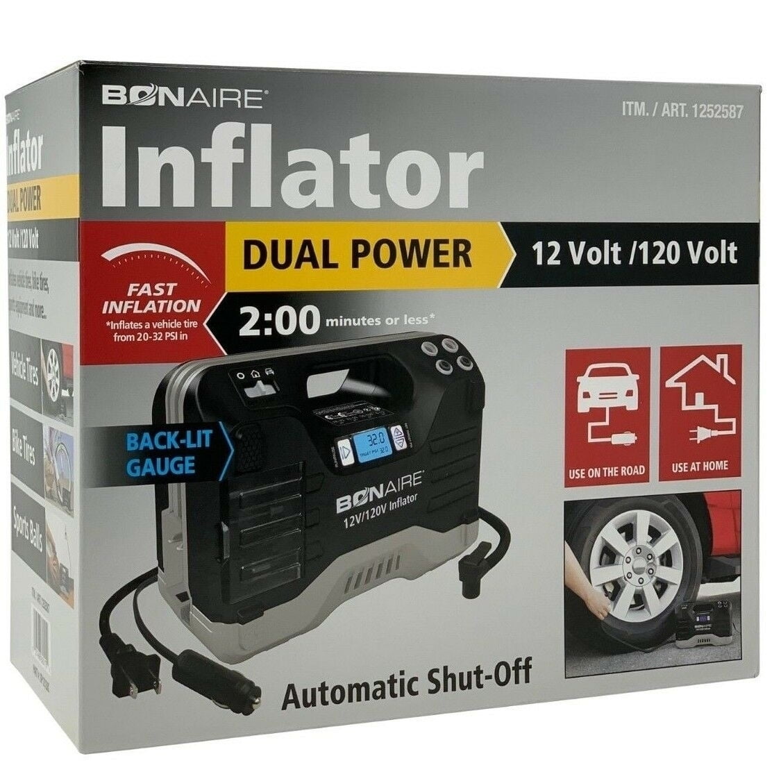 Bonaire 12 Volt/120 Volt Dual Power Tire Inflator