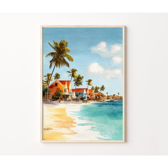 Bonaire Caribbean Tropical Beach Island Wall Art Home Decor