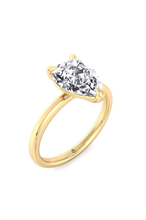 Bonaire - Moissanite Pear Shape Lab Diamond Solitaire Engagement Ring