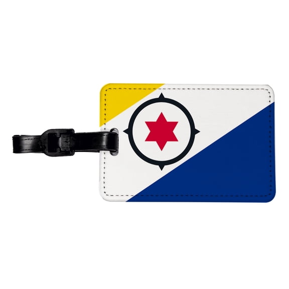 Bonaire, Sint Eustatius and Saba Country Flag Faux Leather Travel Luggage Tag