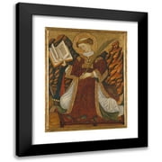 Bonanat Zaortiga 12x14 Black Modern Framed Museum Art Print Titled - Saint Lawrence (15th Century)