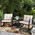 thumbnail image 1 of Bonanova 3 PC Rattan Wicker Rocking Chair & Table Outdoor Patio Set, 1 of 1
