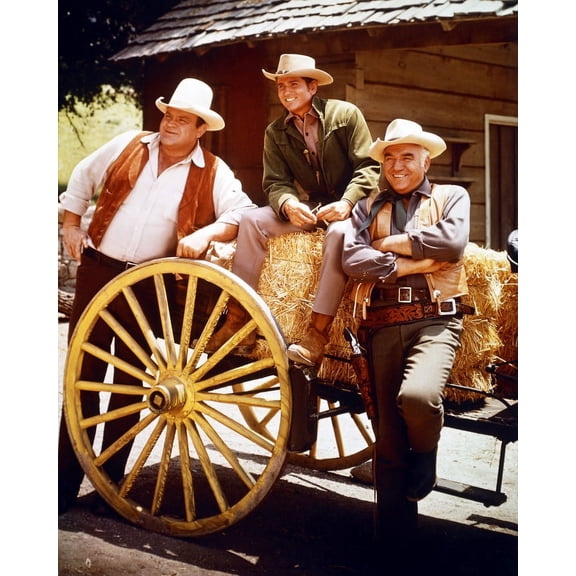Bonanza 24X36 Classic Hollywood Poster Dan Blocker Michael Landon Lorne Greene Full Length Portrait By Wagon