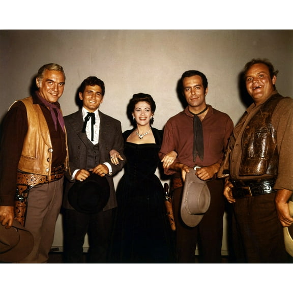 Bonanza Lorne Greene Michael Landon Yvonne De Carlo Pernell Roberts Dan Blocker Beaming Pose on set 24x36 Movie Poster or Po