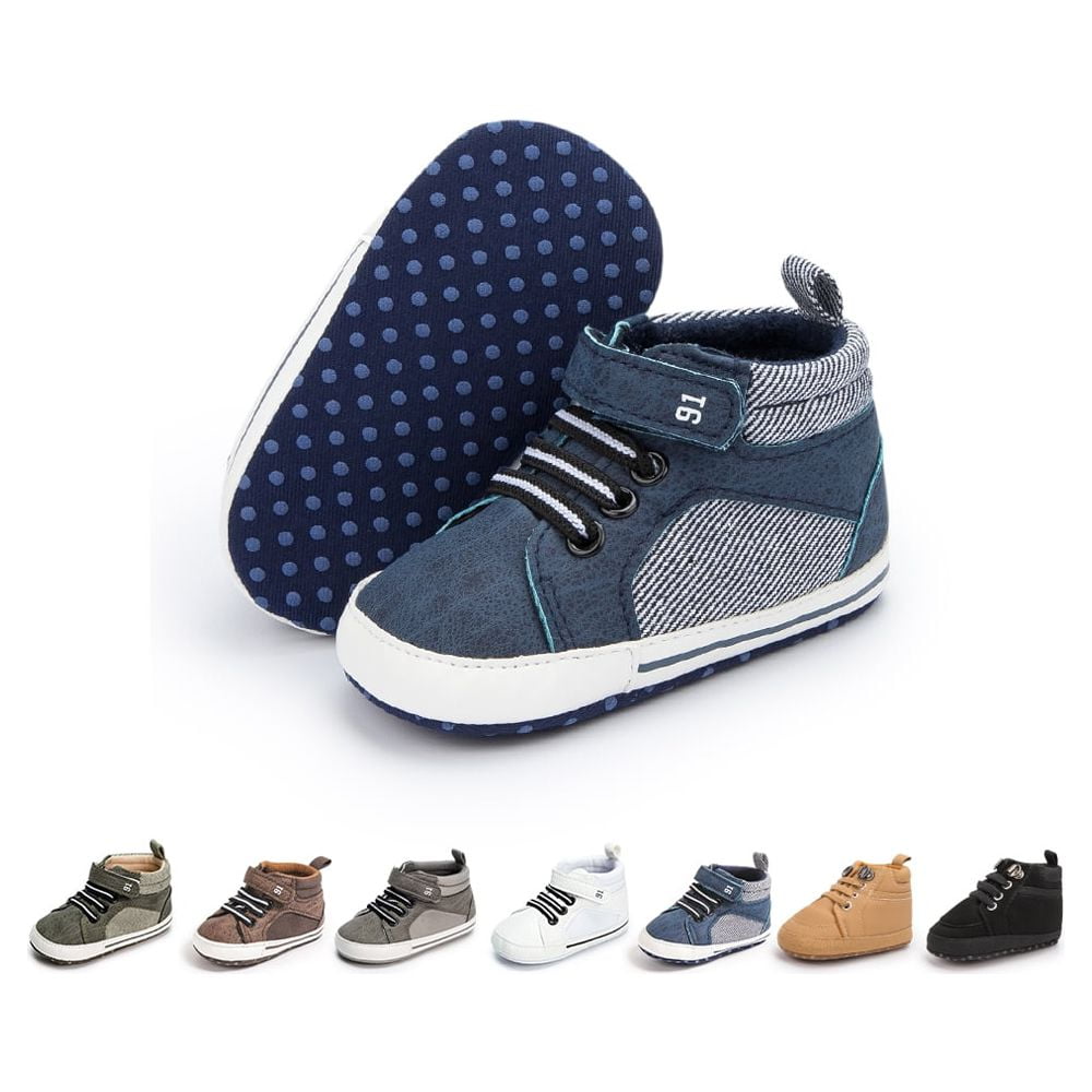 Bonario Baby Boys Girls Shoes Infant High Tops Ankle Sneakers Soft Anti-Slip Sole for First Walkers 3-18 Months