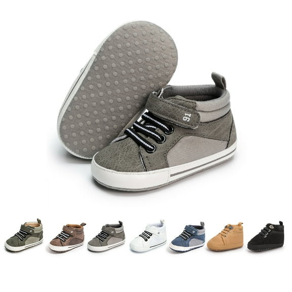 Bonario Baby Boys Girls Shoes Infant High Tops Ankle Sneakers Soft Anti-Slip Sole for First Walkers 3-18 Months