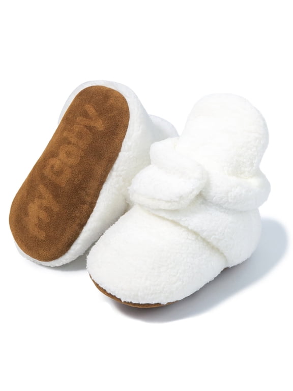 Baby Girls Boys Cotton Boots Newborn Winter Cozy Fleece Booties Infant Socks Shoes for 3-18 Months