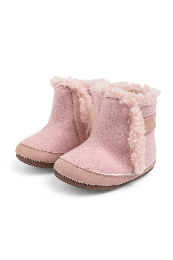 Baby Girls Boys Snow Warm Boots Infant Winter Booties Newborn Slip On Shoes for 3-18 Months