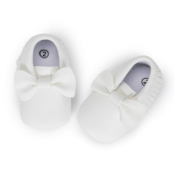 Bonario Baby Girls Dress Shoes Infant Mary Jane Bowknot Flats None-Slip Sole Princess Shoes for Newborn 3-18 Months