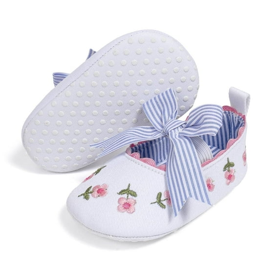 Bonario Baby Girls Dress Shoes Infant Mary Jane Bowknot Soft Sole Shoes for Newborn First Walker