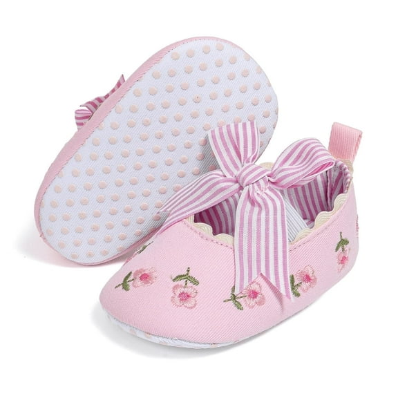 Bonario Baby Girls Dress Shoes Infant Mary Jane Bowknot Soft Sole Shoes for Newborn First Walker