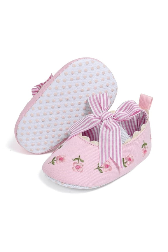 Baby Girls Dress Shoes Infant Mary Jane Bowknot Soft Sole Shoes for Newborn First Walker