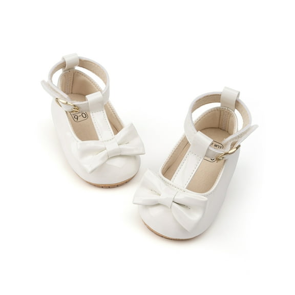 Bonario Baby Girls Shoes Infant Mary Jane Bowknot Soft Sole PU Leather Newborn First Walker Cirb Shoes