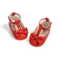 thumbnail image 1 of Bonario Baby Girls Shoes Infant Mary Jane Bowknot Soft Sole PU Leather Newborn First Walker Cirb Shoes, 1 of 8