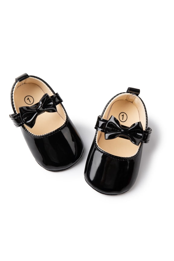 Baby Girls Shoes Infant Mary Jane Dress Bowknot Princess Crib Flats for Newborn First Walkers 3-18 Months