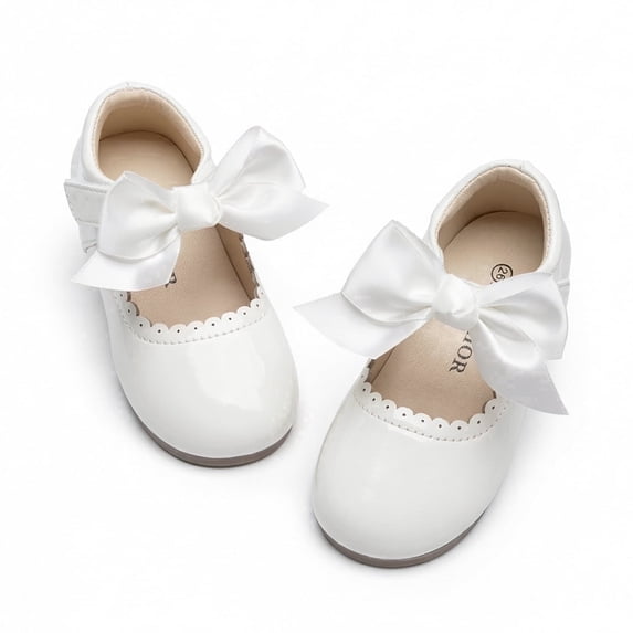 Bonario Toddler Dress Girls Shoes Mary Jane Bowknot Soft Sole Princess Shoes for Little Kids