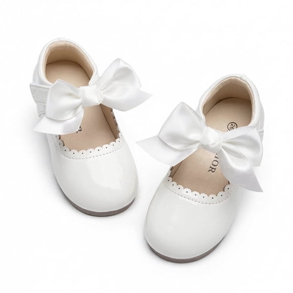 Bonario Toddler Dress Girls Shoes Mary Jane Bowknot Soft Sole Princess Shoes for Little Kids