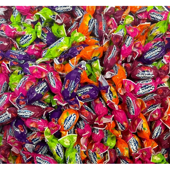 Bonart Sweeties Assorted Fruits, Individually Wrapped, Made With Real Fruit Juice, Bulk & Delicious Chewy Candy (2 Pounds)