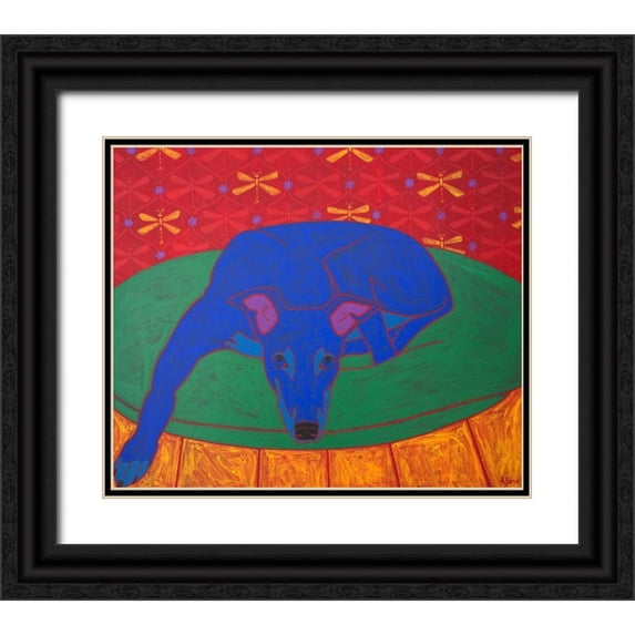 Bond, Angela 30x26 Black Ornate Wood Framed with Double Matting Museum Art Print Titled - Runner in Repose
