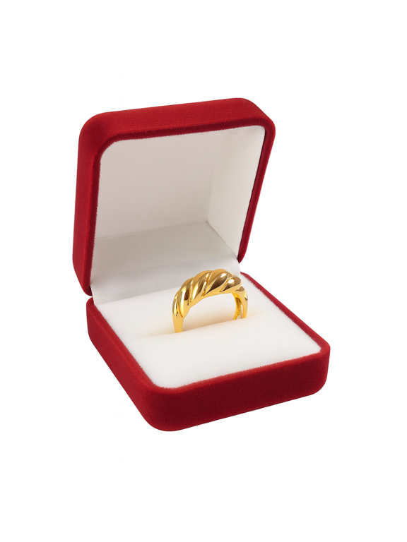 18K Gold Plated Ring Collection - Stylish Fashionable Gold Rings To Style Your Outfits - Multiple Size & Ring Styles Comes With Ring Box
