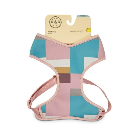 Bond & Co. Pink & Colorblocked Reversible Dog Harness, Large