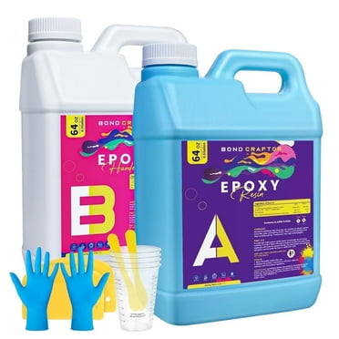 Bond Craftor 1-Gallon Crystal Clear Epoxy Resin Kit, Fast-Curing, Bubble-Free Resin Supplies for Artistic Paint, Casting, Craft, Diy Wood