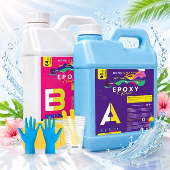 Bond Craftor 1-Gallon Crystal Clear Epoxy Resin Kit, Fast-Curing, Bubble-Free Resin Supplies for Artistic Paint, Casting, Craft, Jewelry making,Diy Wood