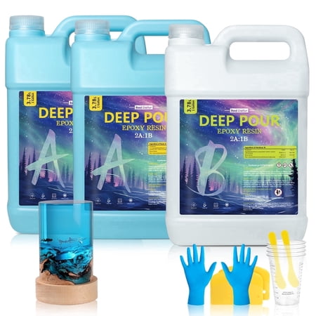Bond Craftor Deep Pour Epoxy, 3 Gallon Epoxy Resin Kit, 2-4 Inch Ultra Clear Amazing Flow Casting Resin for River Tables, Deep Pour, Casting, Molding