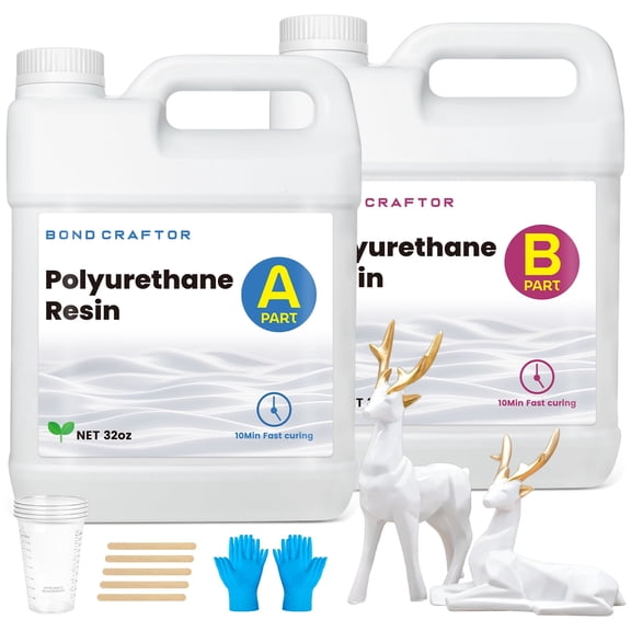 Bond Craftor Pro Cast Polyurethane Resin Kit, Fast Curing, Clear (64 oz)