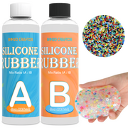 Bond Craftor Silicone Kit, Liquid silicone for mold making, 16oz Resin Art Kit Starter Kit for Beginners, Include Epoxy Resin, Coaster Molds and Mica Powder, Ideal Resin Craft Gift Set