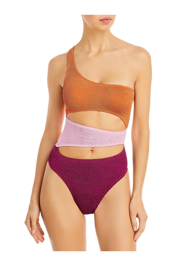 Womens Rico Colorblock Cut-Out One-Piece Swimsuit