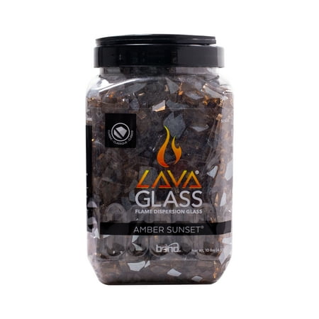 Bond Lavaglass® 1/2" Amber Sunset Reflective Fire Glass, 10 lbs