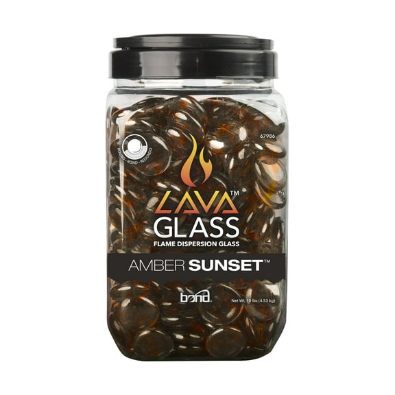 Bond Lavaglass® - Round - Amber Sunset® 10 Lb Jar 4 Pack
