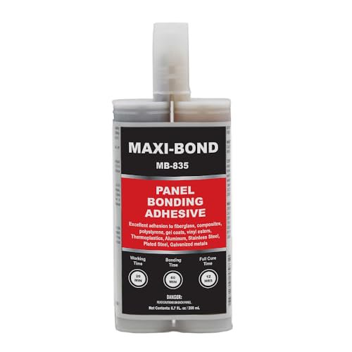 -Bond Panel Bonding Adhesive MB-835 Two-Part Epoxy Adhesive, Non-Sag, High Strength for Metal, Fiberglass, Plastic & Composite Panels Includes Mixing Nozzles, 200 mL (6.75 oz)