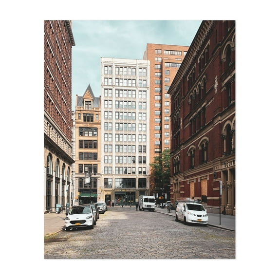 Bond Street Cobblestone - Manhattan New York Photography City Architecture Street Photography Travel Poster Vintage Landscape Unframed Wall Art Print 22 x 28 inches