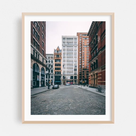 Bond Street, Noho 02 - Manhattan New York Photography City Architecture Street Photography Skyline Vintage Oak Framed Wall Art Print 6 x 8 inches