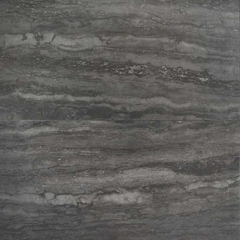 Essential Travertine Black 23.50 in. x 47.08 in. Porcelain Floor and Wall Tile (15.49 sq. ft./Case) Essential Travertine Black 23.50 in. x 47.08 in. Porcelain Floor and Wall Tile (15.49 sq. ft./Case)